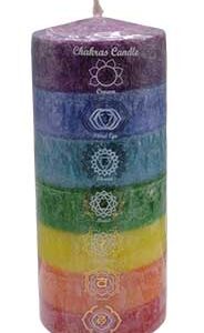 3" x 6" 7 Chakra pillar candle