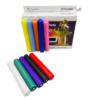 1/2″ Assorted Chime Candle 20 pack