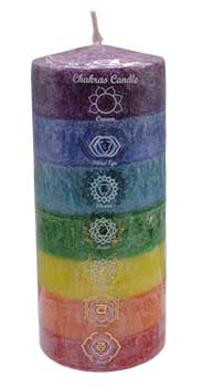 3″ x 6″ 7 Chakra pillar candle